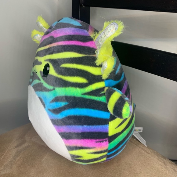 Squishmallows | Toys | Rare Mystery Edition Squishmallow Rainbow Zebra Print Axolotl | Poshmark